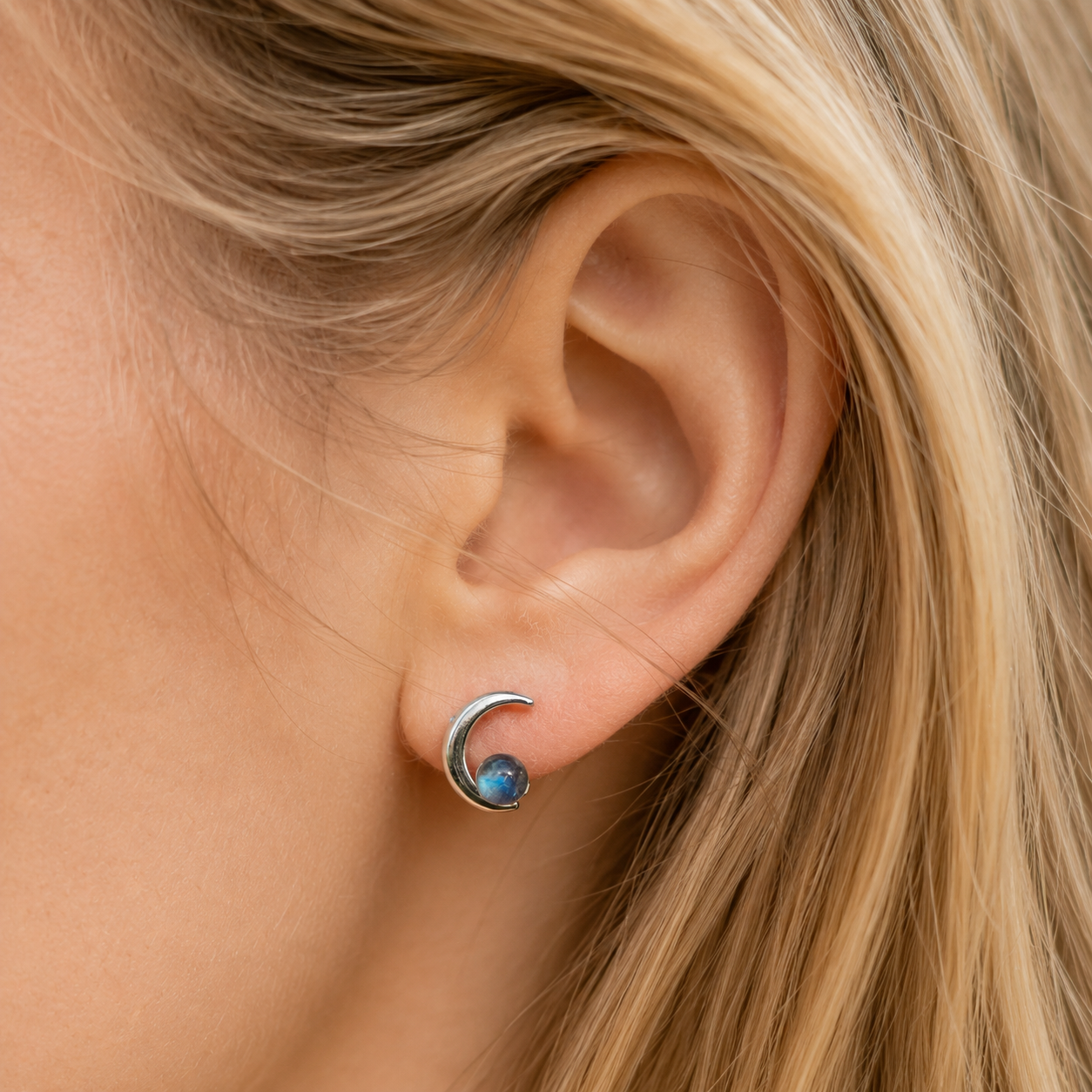 Boucles d'Oreilles en Labradorite & Argent - Clarté Céleste