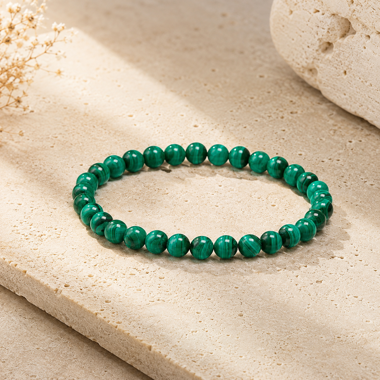 Bracelet en Malachite - Spirales de Purification