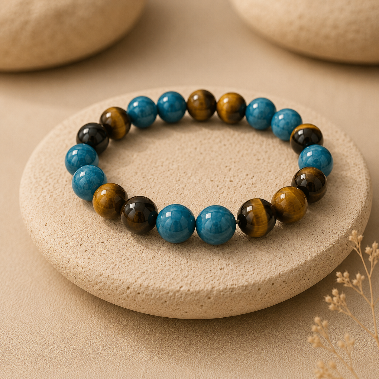 Bracelet Oeil de Tigre & Apatite - Sérénité Protectrice