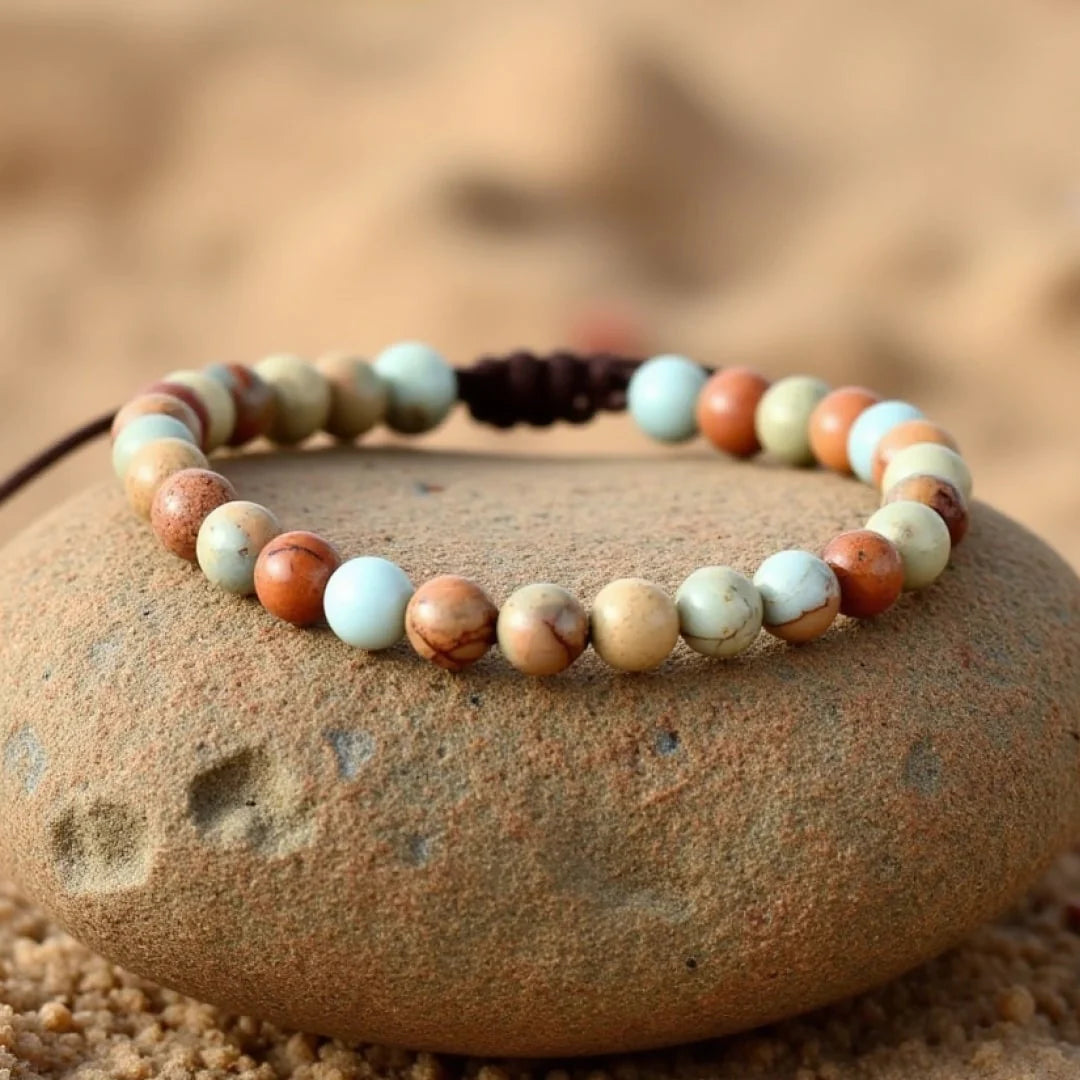 Bracelet "Eléments" en Jaspe Aqua Terra