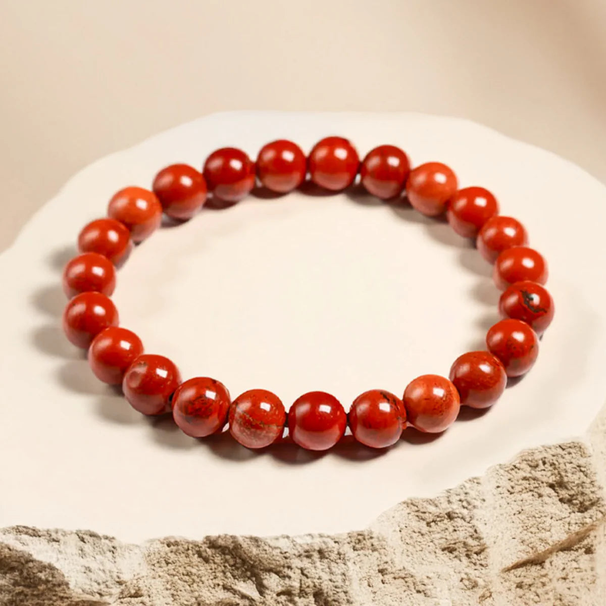 Bracelet "Vitalité" en Jaspe Rouge