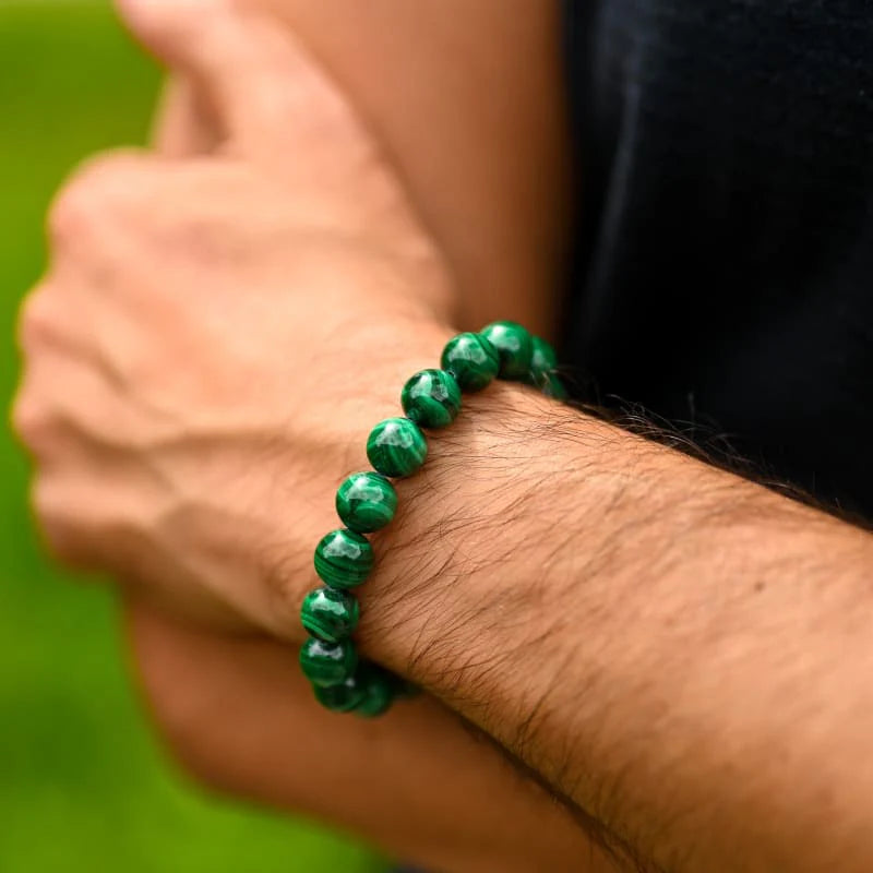Bracelet "Spirales de Purification" en Malachite