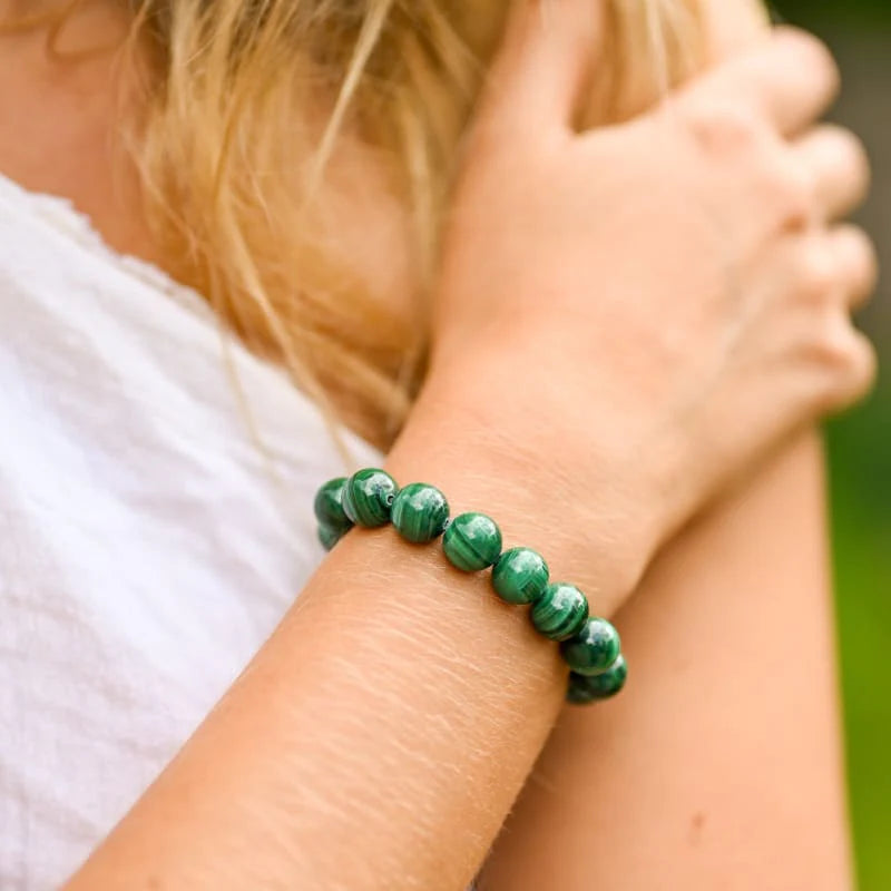 Bracelet "Spirales de Purification" en Malachite
