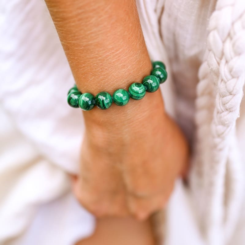 Bracelet "Spirales de Purification" en Malachite