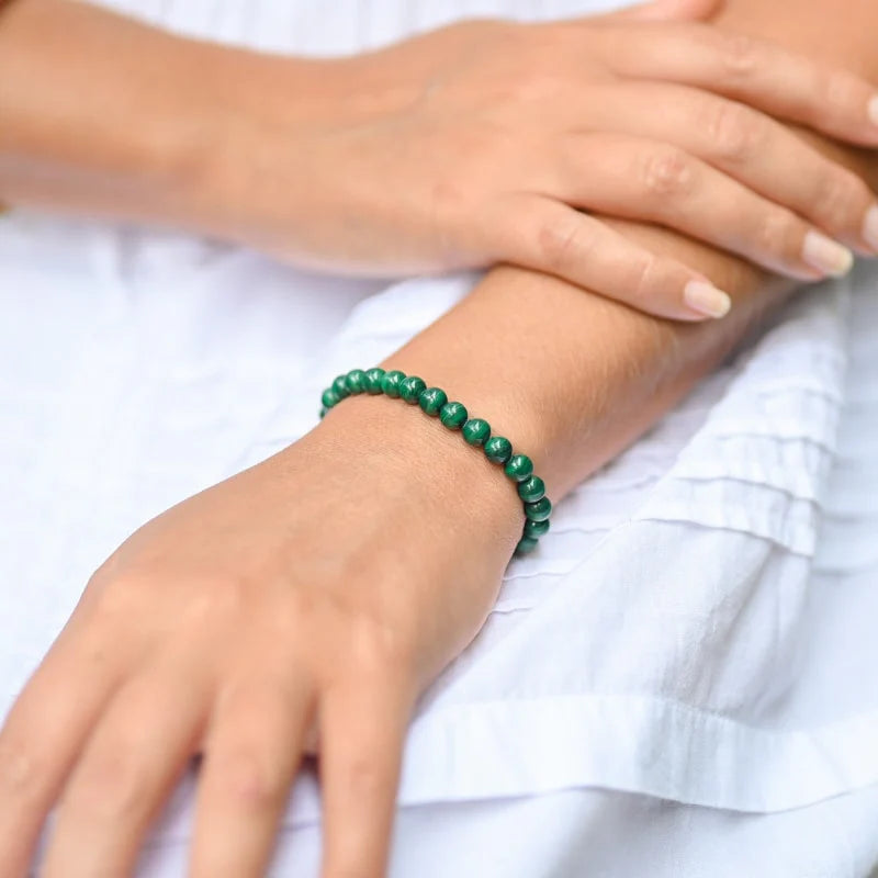 Bracelet "Spirales de Purification" en Malachite
