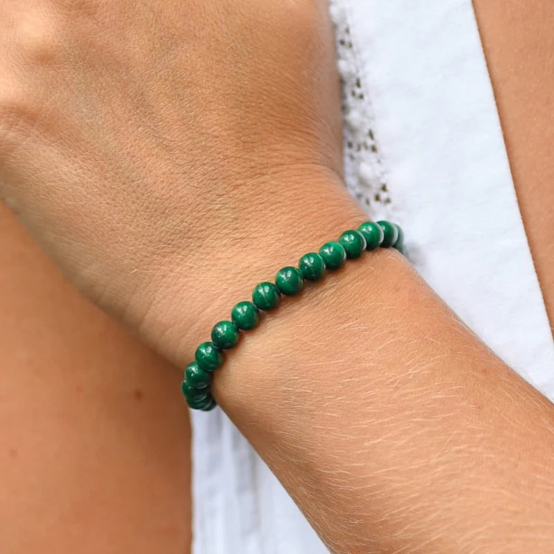 Bracelet "Spirales de Purification" en Malachite
