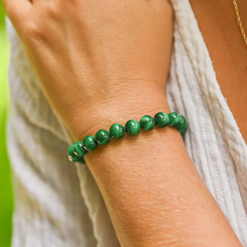 Bracelet "Spirales de Purification" en Malachite