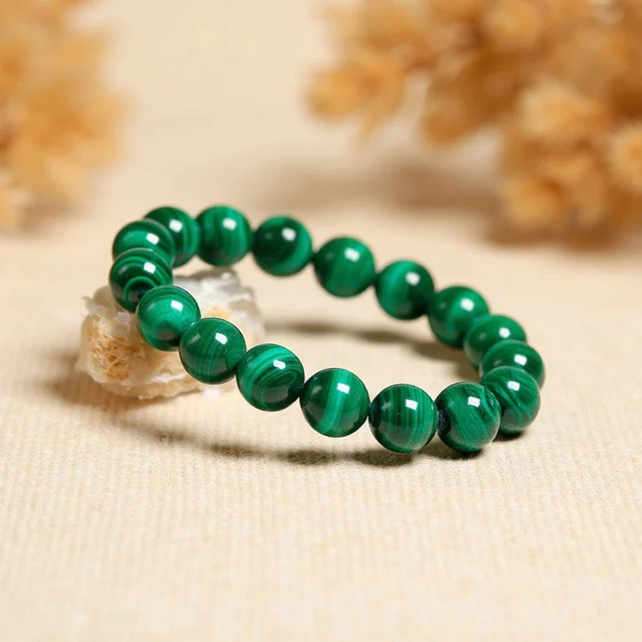 Bracelet "Spirales de Purification" en Malachite
