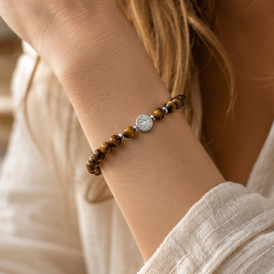Bracelet en Oeil de Tigre - Confiance & Sécurité