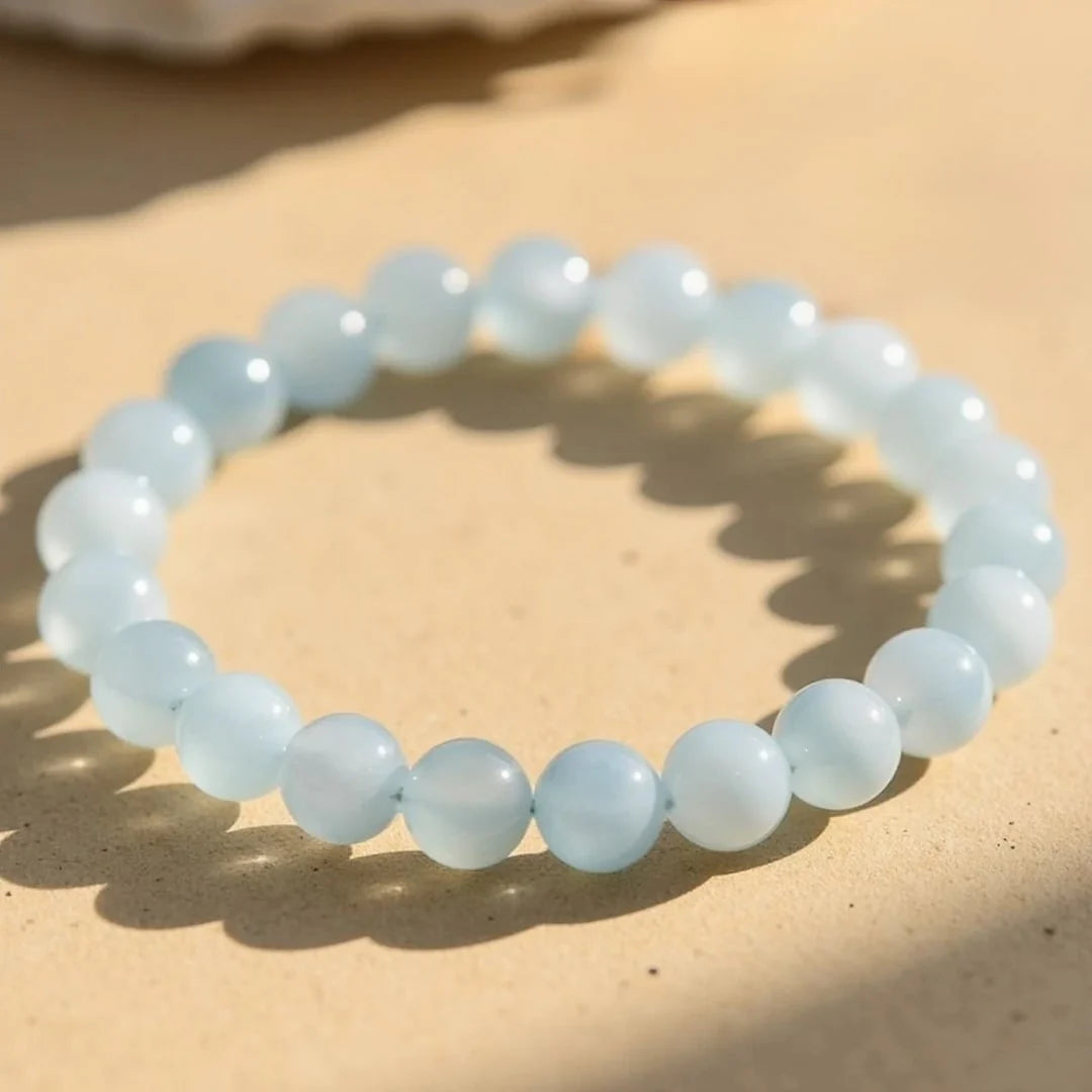 Bracelet en perles d'Aigue-Marine - Source de Joie