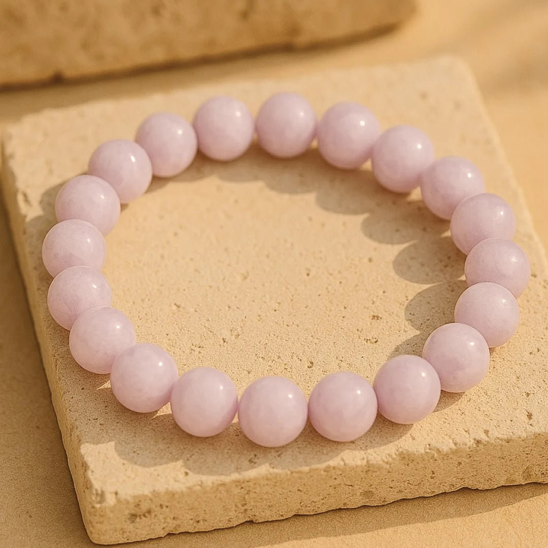 Bracelet en perles de Kunzite Naturelle - Murmure du Coeur