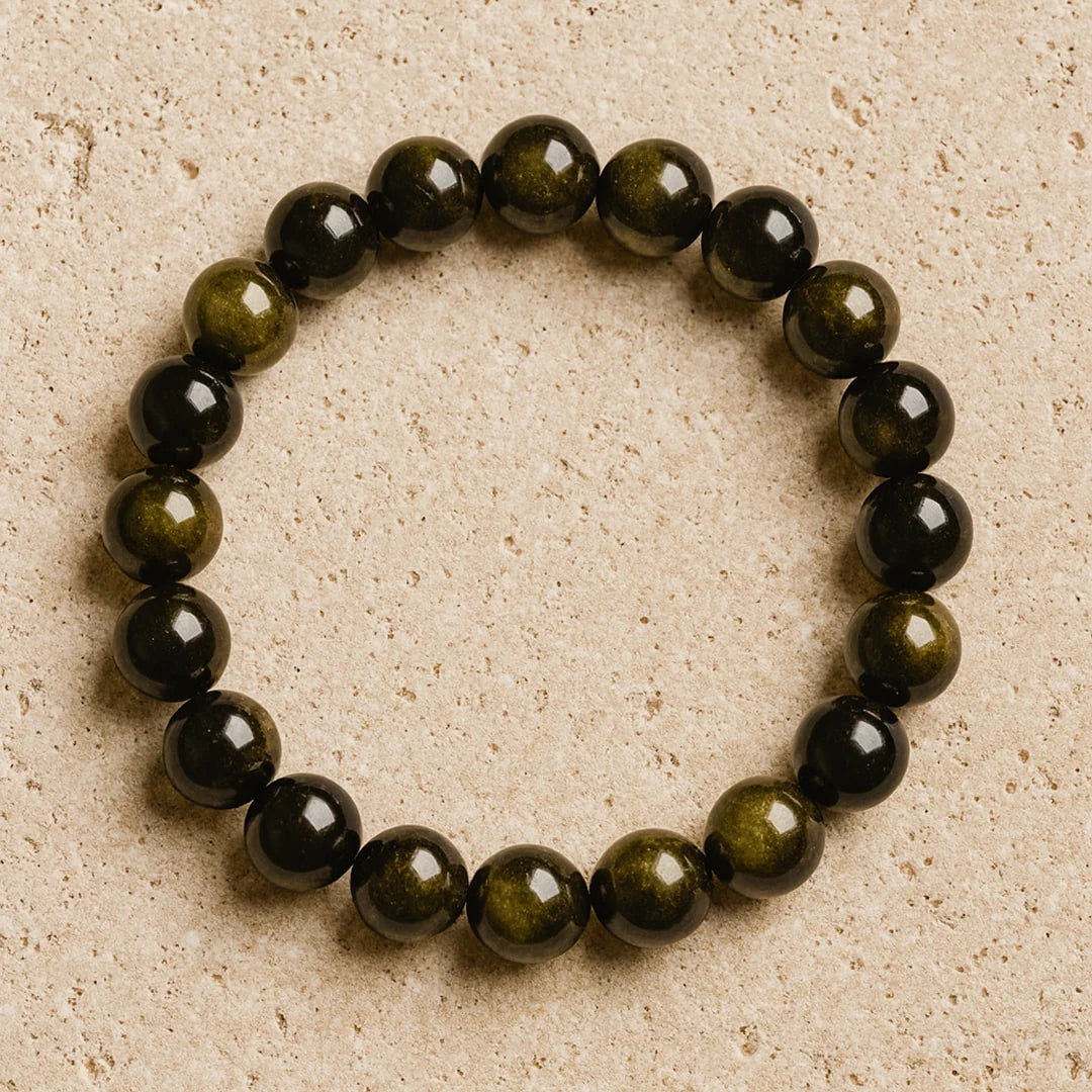 Bracelet en perles d'Obsidienne Dorée - Clarté Intérieure