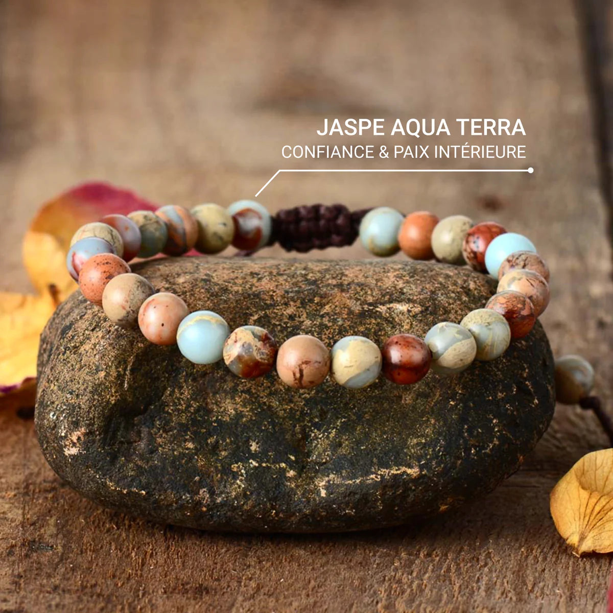 Bracelet "Eléments" en Jaspe Aqua Terra
