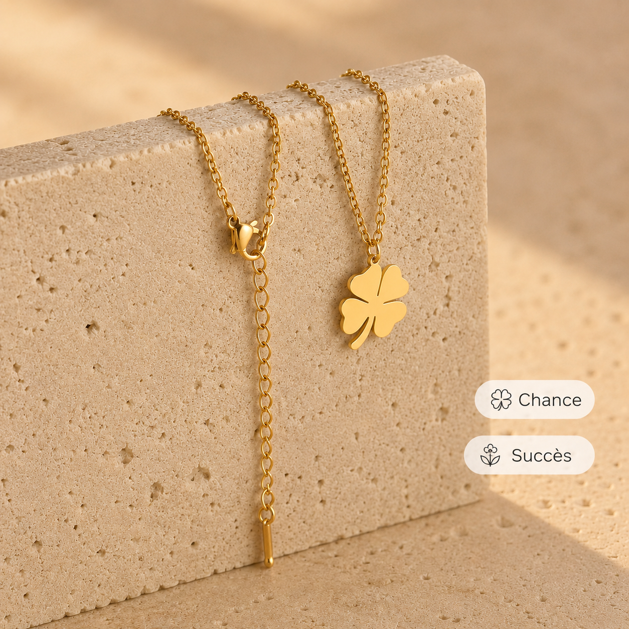 Collier Pendentif - Trèfle de Chance