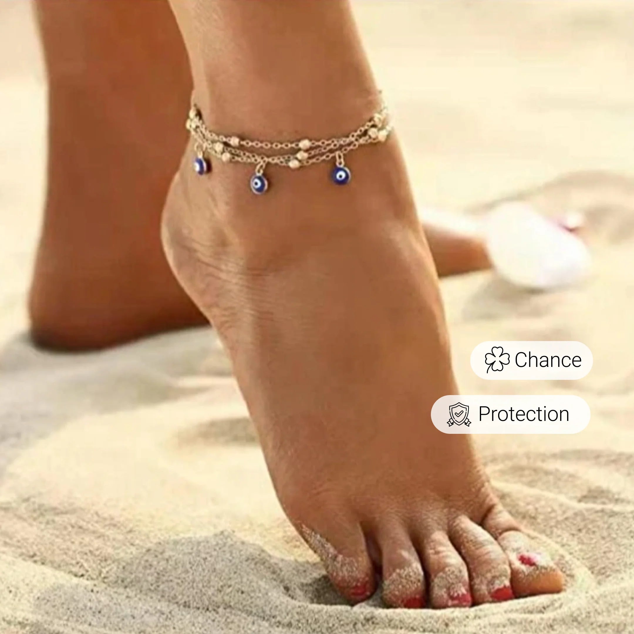 Bracelet de Cheville - Oeil Bleu