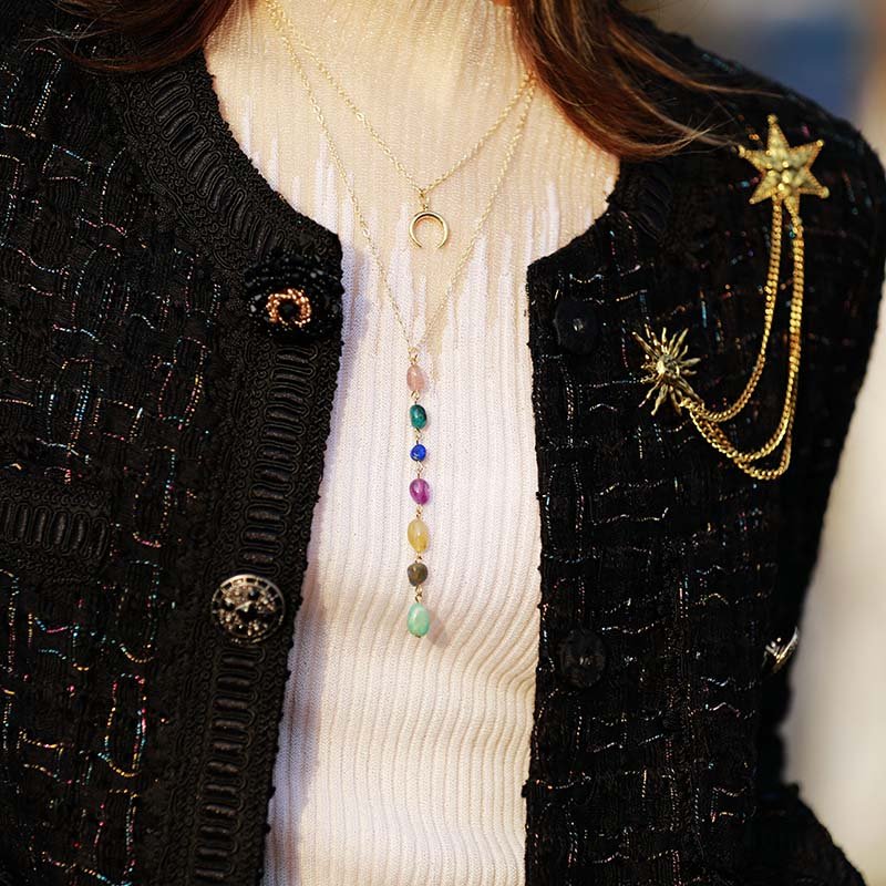 Collier Double Rang "Symphonie des 7 Chakras"