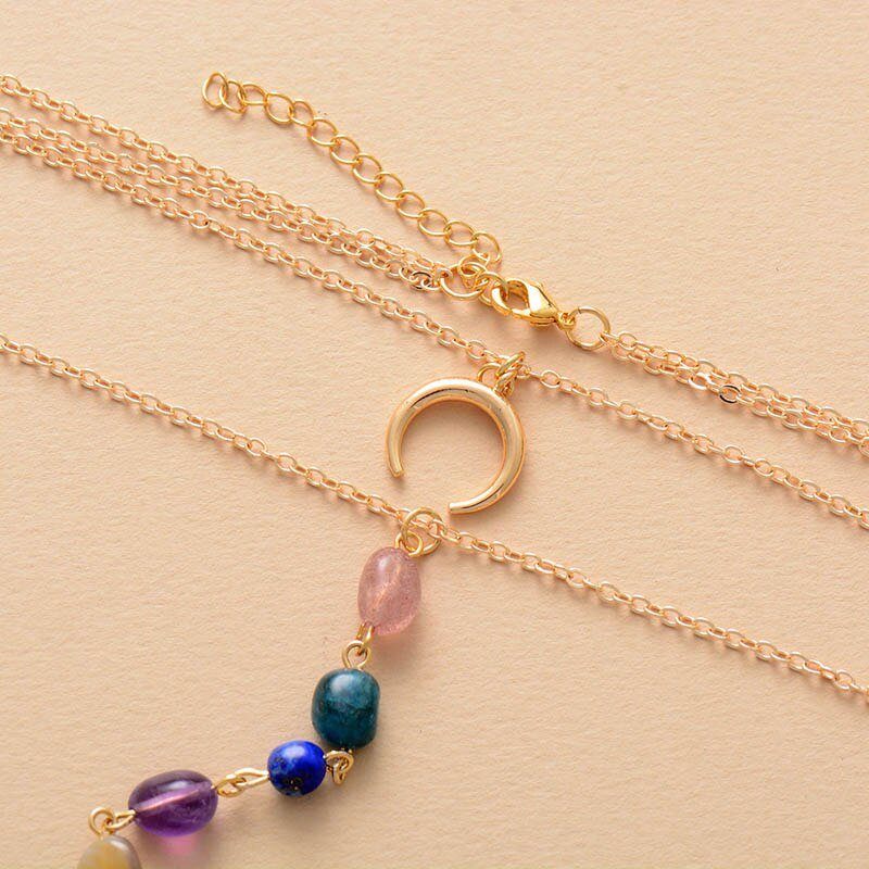 Collier Double Rang "Symphonie des 7 Chakras"