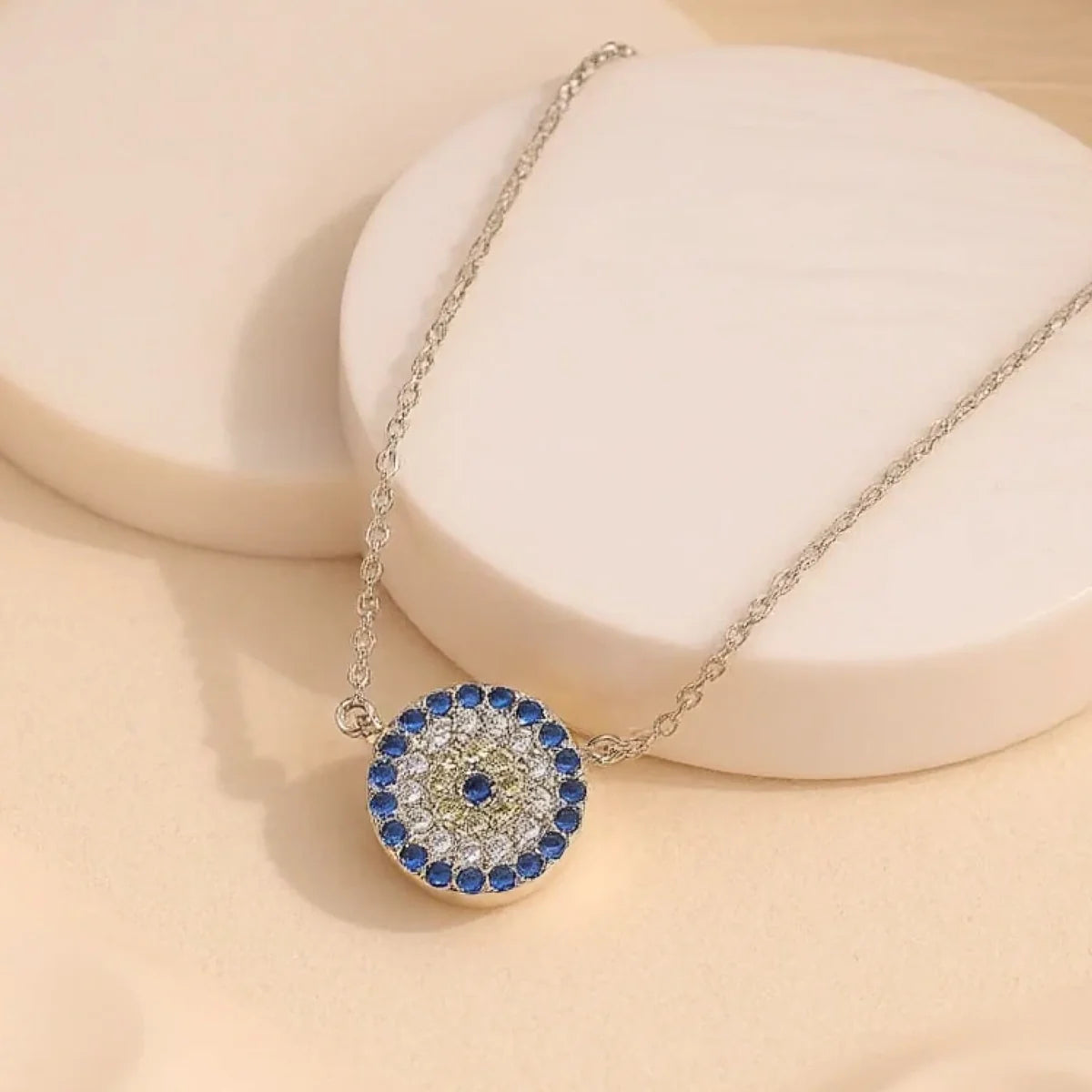 Collier "Œil Bleu Protecteur" en Argent