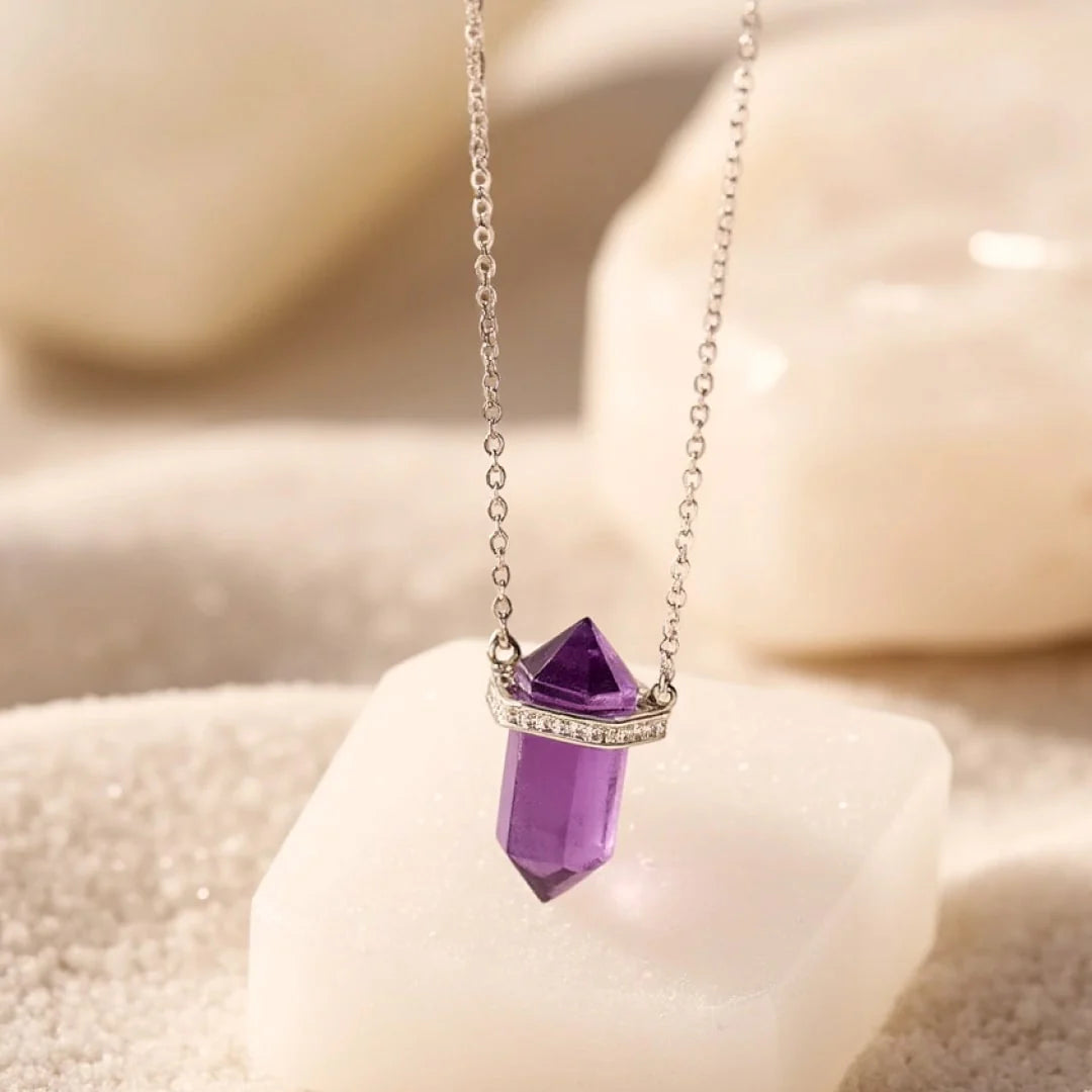 Pendentif Pointe en Pierres Naturelles - Balance Intérieure