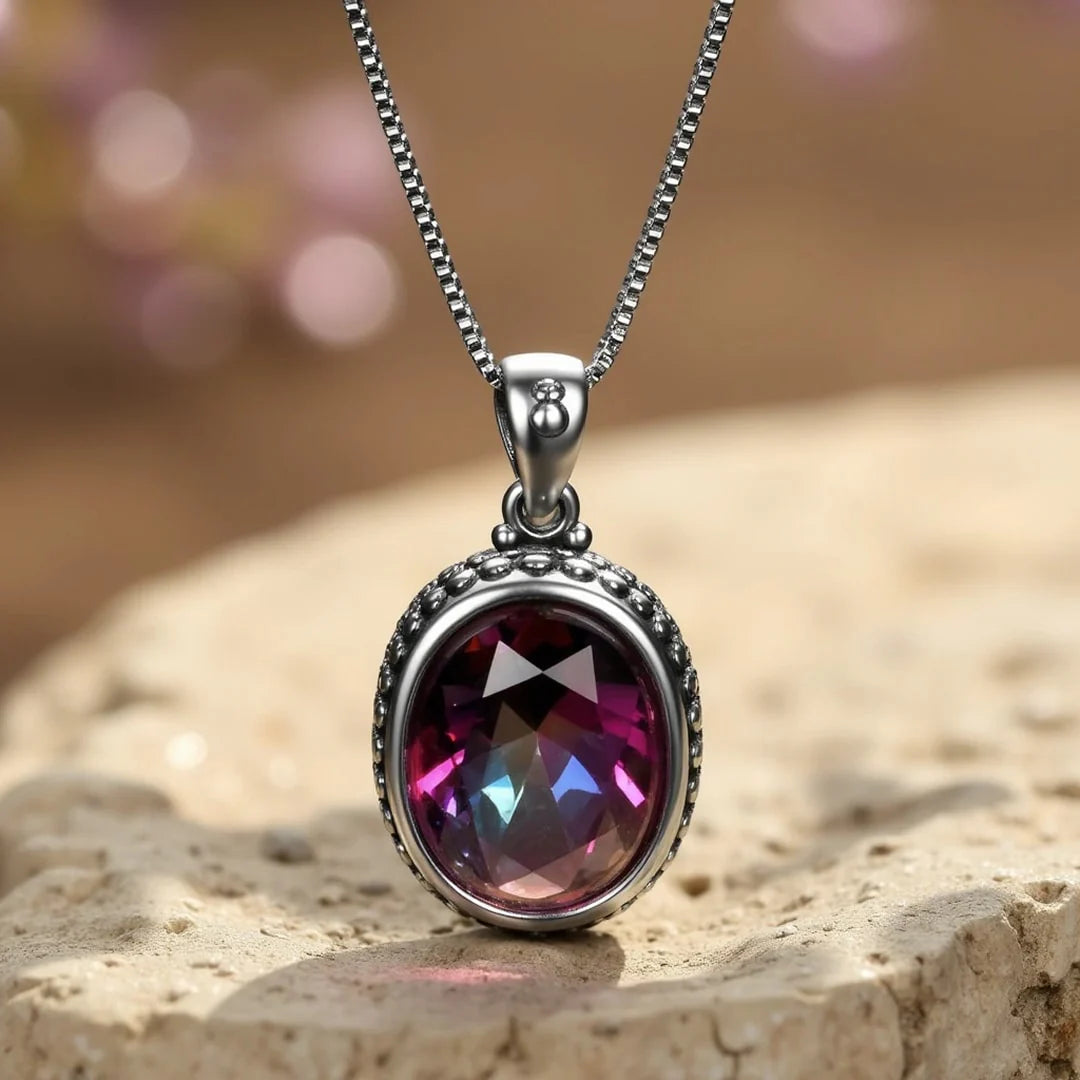 Collier "Inspiration" en Topaze Mystique & Argent