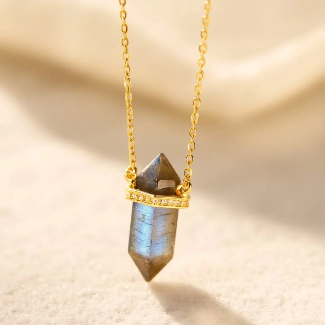 Pendentif Pointe en Pierres Naturelles - Balance Intérieure