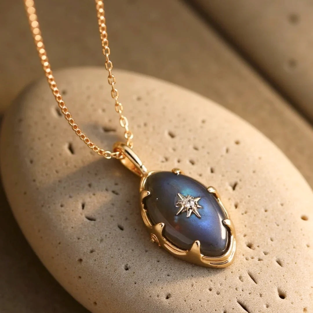 Pendentif en Labradorite & Étoile du Nord - Reflet Boréal