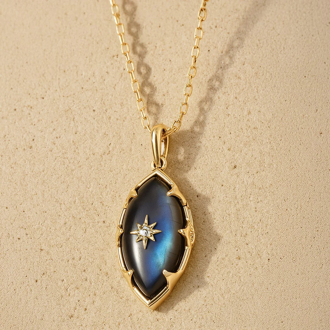 Pendentif en Labradorite & Étoile du Nord - Reflet Boréal