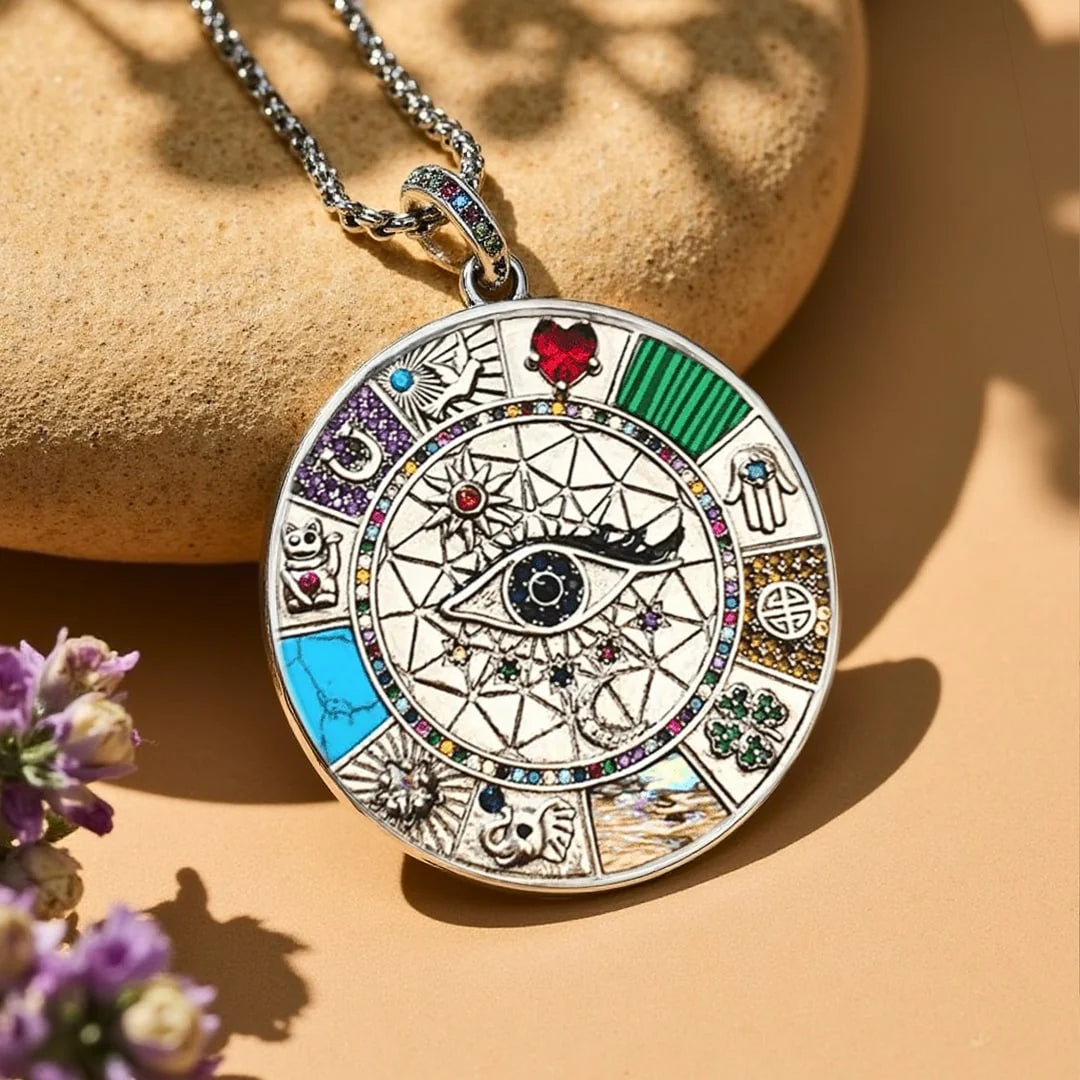 Collier Pendentif "Oeil d'Horus" en Argent - Amulette Porte-Bonheur