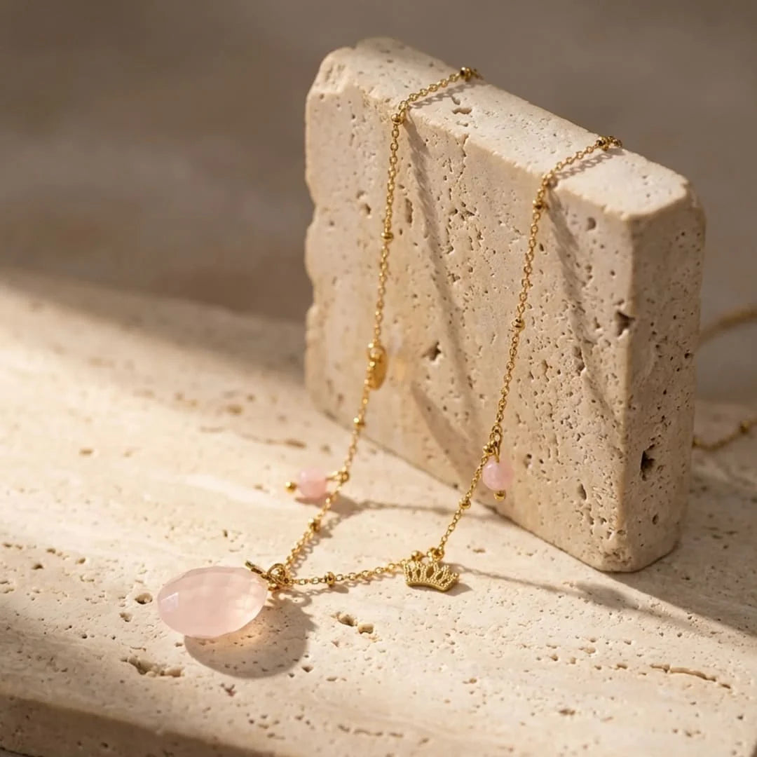 Collier en Quartz Rose - Écrin d’Amour