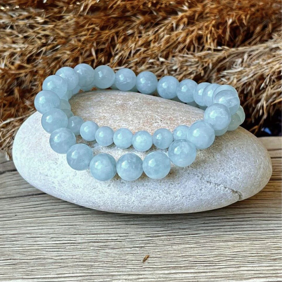 Bracelet en perles d'Aigue-Marine - Source de Joie