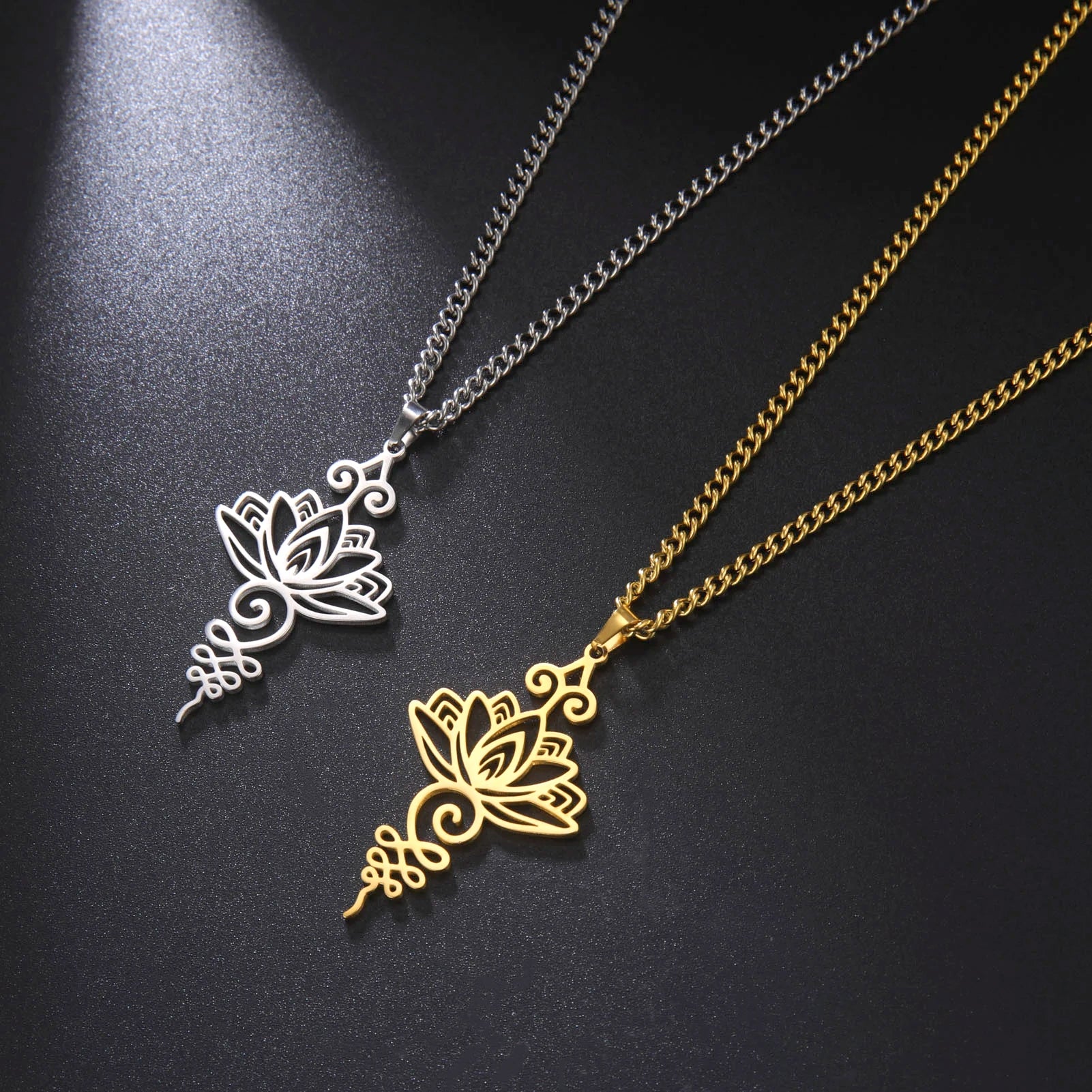 Collier Pendentif "Lotus Unalome"