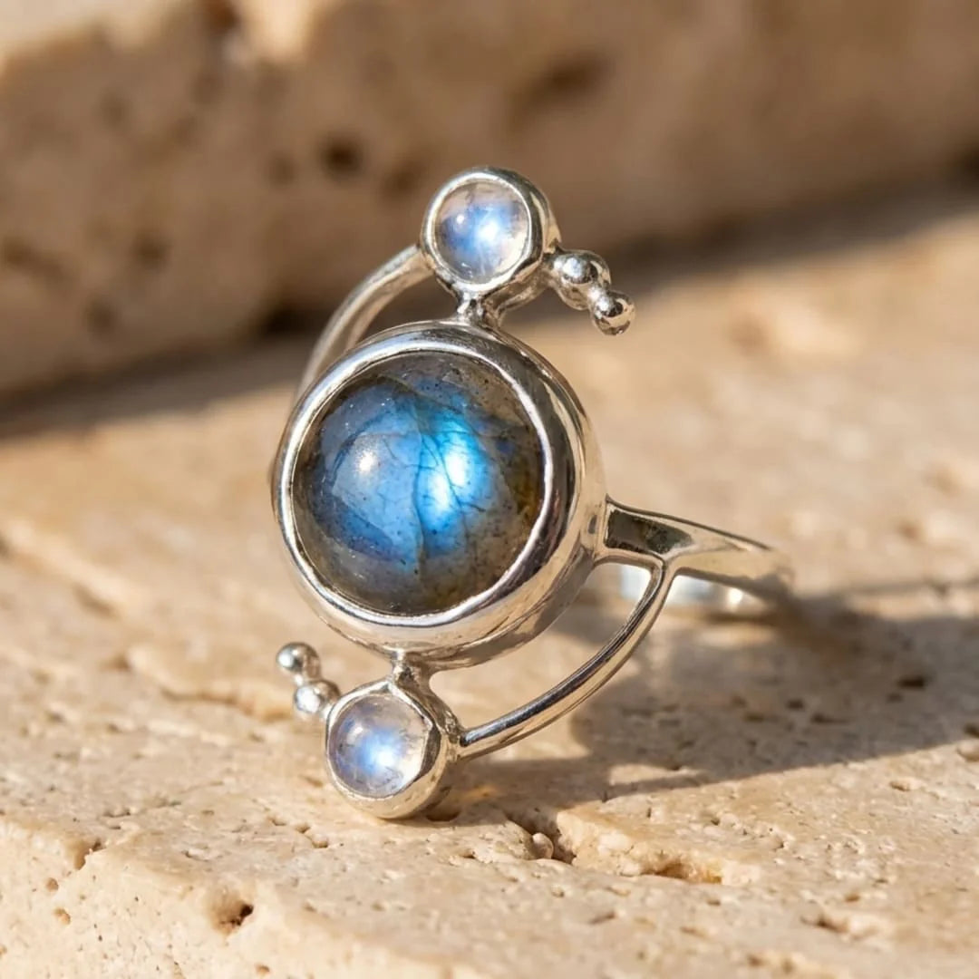 Bague en Labradorite - Clarté Circulaire
