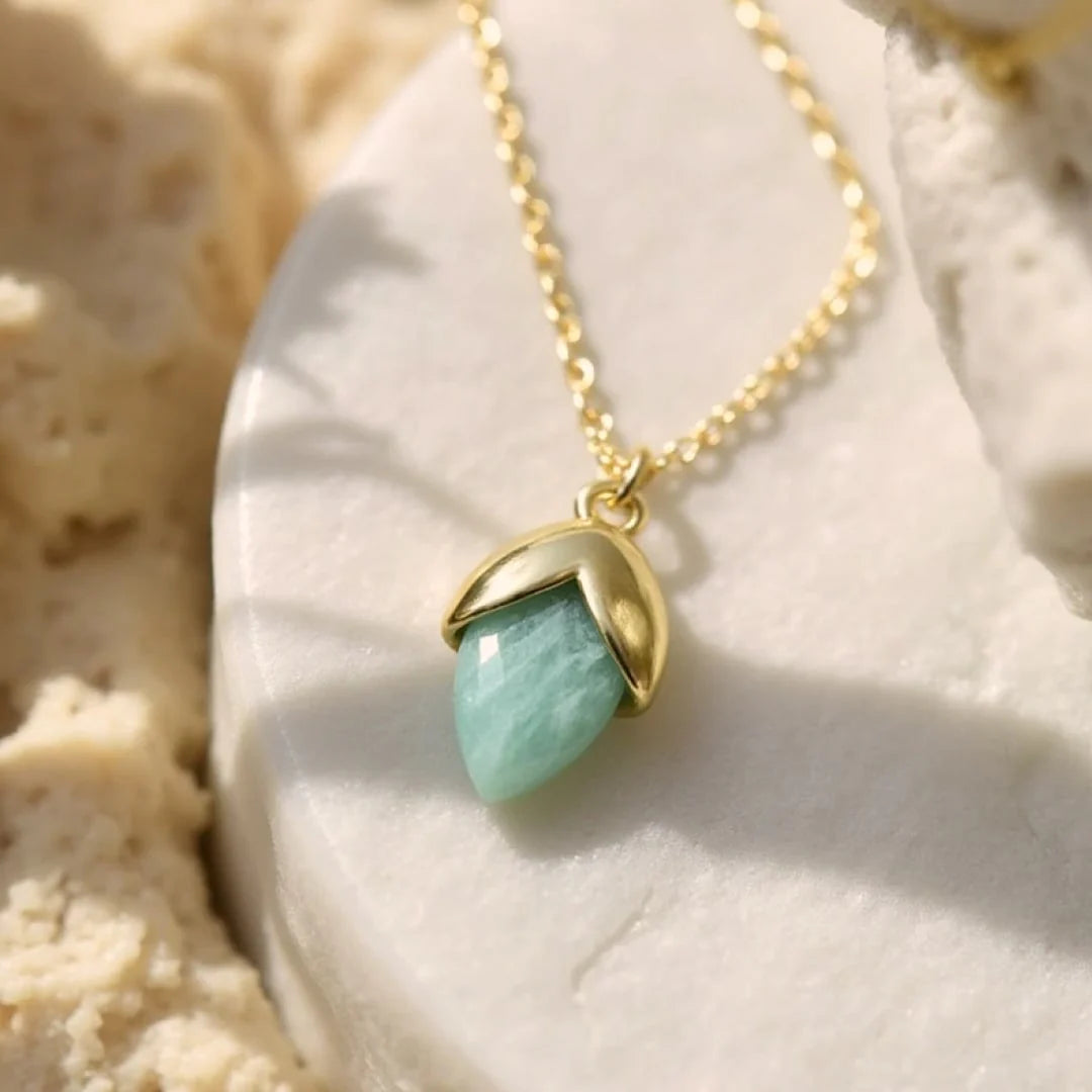 Pendentif en Amazonite - Larme d'Apaisement