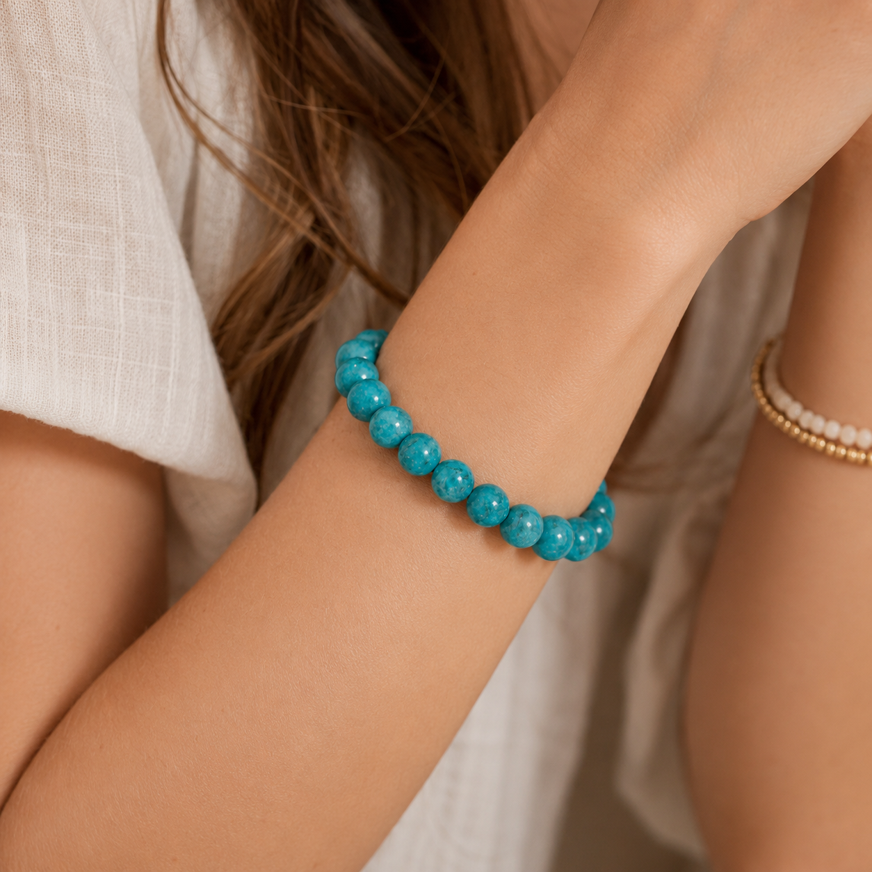 Bracelet en Apatite Bleue - Océan Limpide