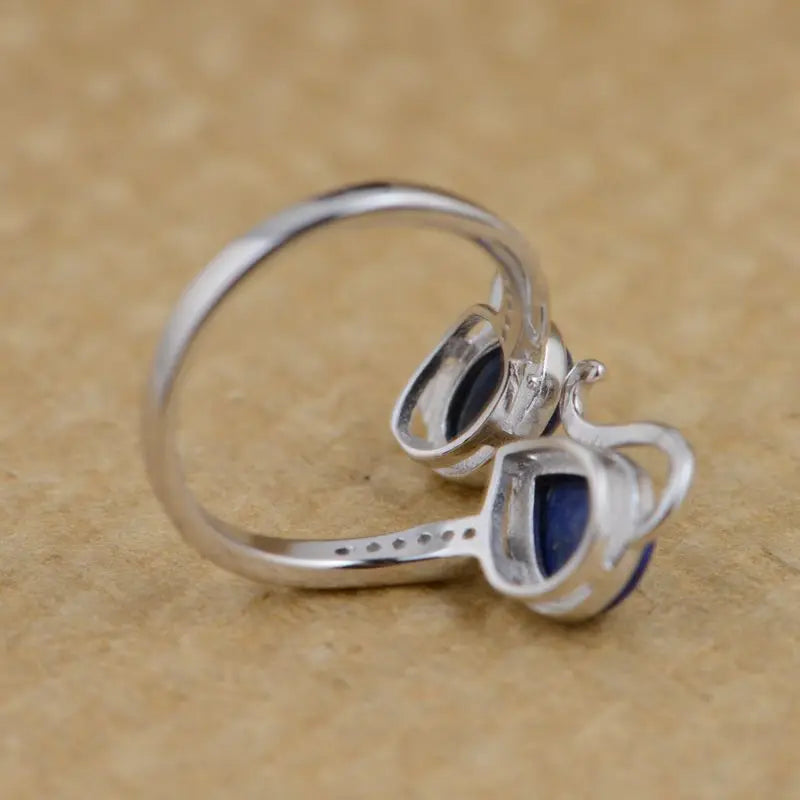 Bague "Esprit du Chat" en Lapis Lazuli & Argent