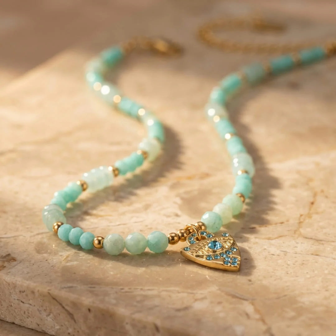 Collier en Amazonite - Œil de Protection