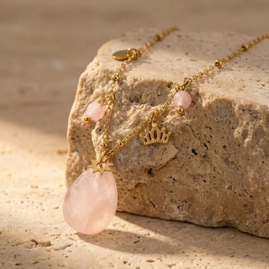 Collier en Quartz Rose - Écrin d’Amour