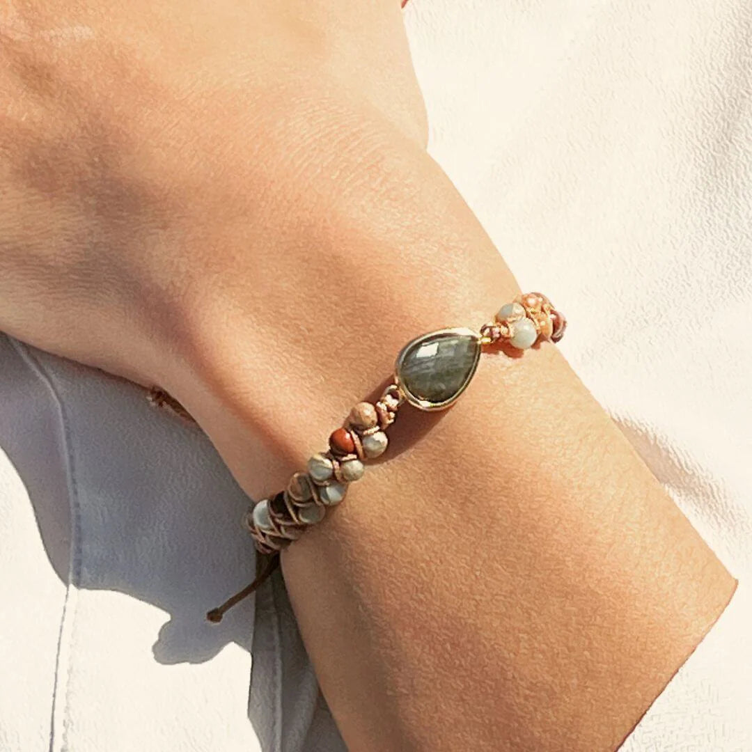 Bracelet Tressé en Jaspe & Labradorite - Audacity