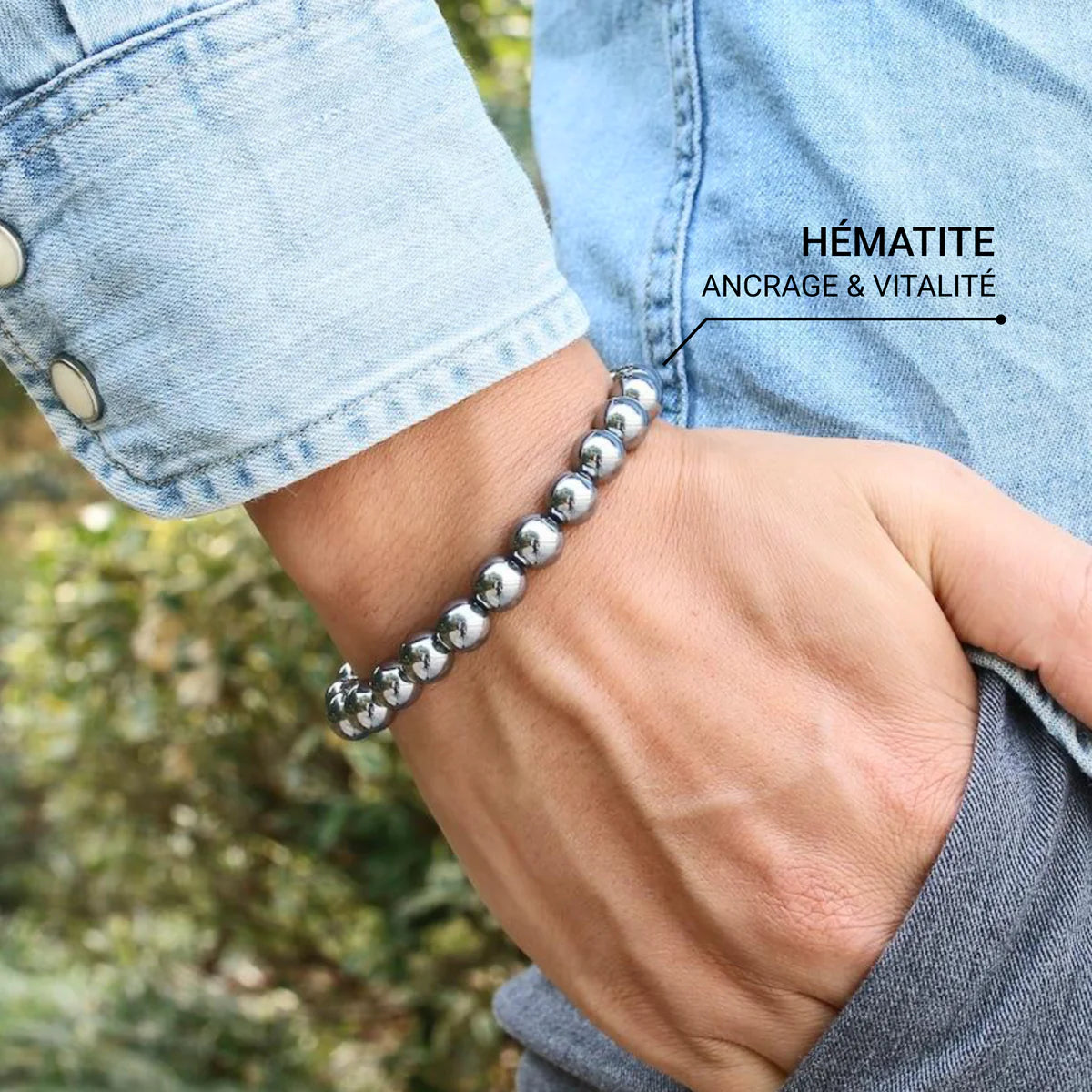 Bracelet "Pulse Énergétique" en Hématite