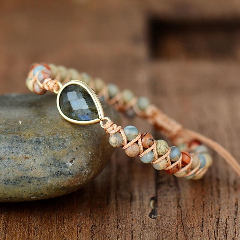 Bracelet Tressé en Jaspe & Labradorite - Audacity