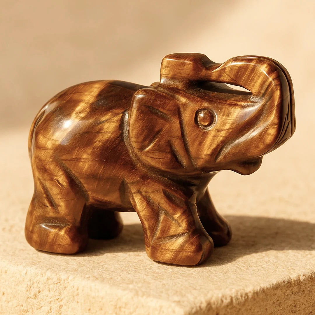 Statuette Eléphant en pierre Naturelle - Gardien de Sagesse