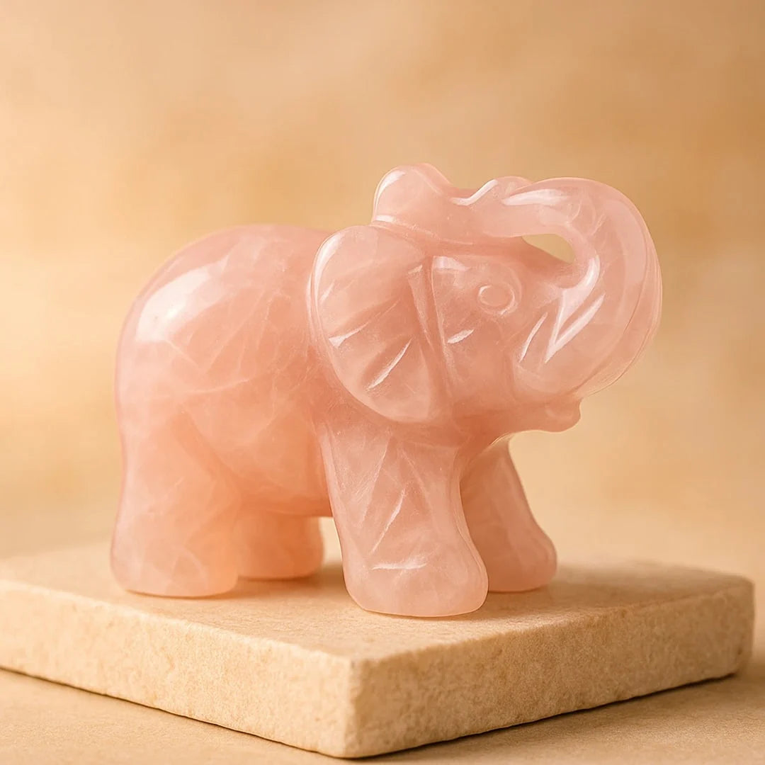 Statuette Eléphant en pierre Naturelle - Gardien de Sagesse