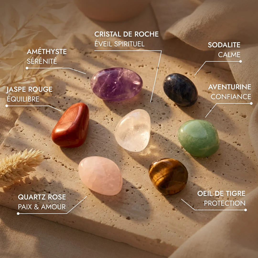 Reiki Chakras - Coffret 7 Pierres Polies