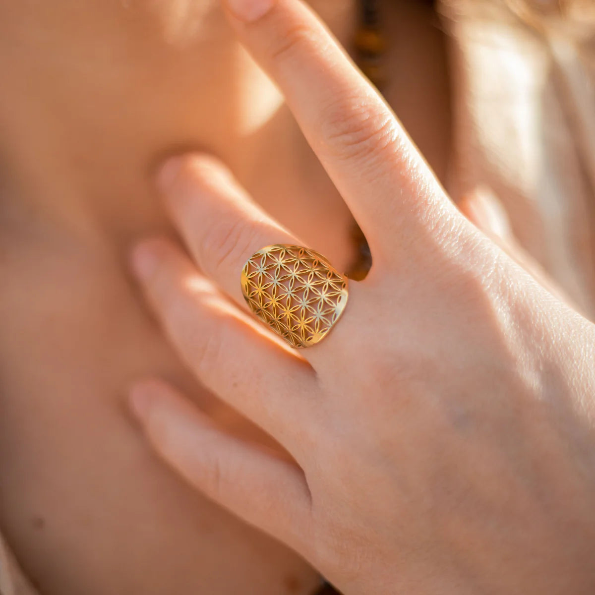 Bague Ajustable "Fleur de Vie"
