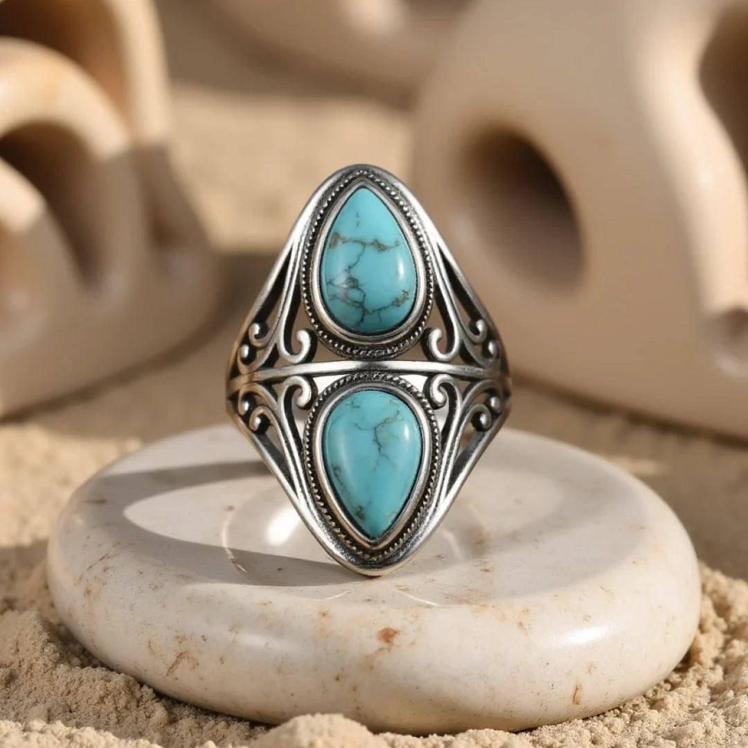 Bague en Turquoise & Argent - Ancrage Céleste