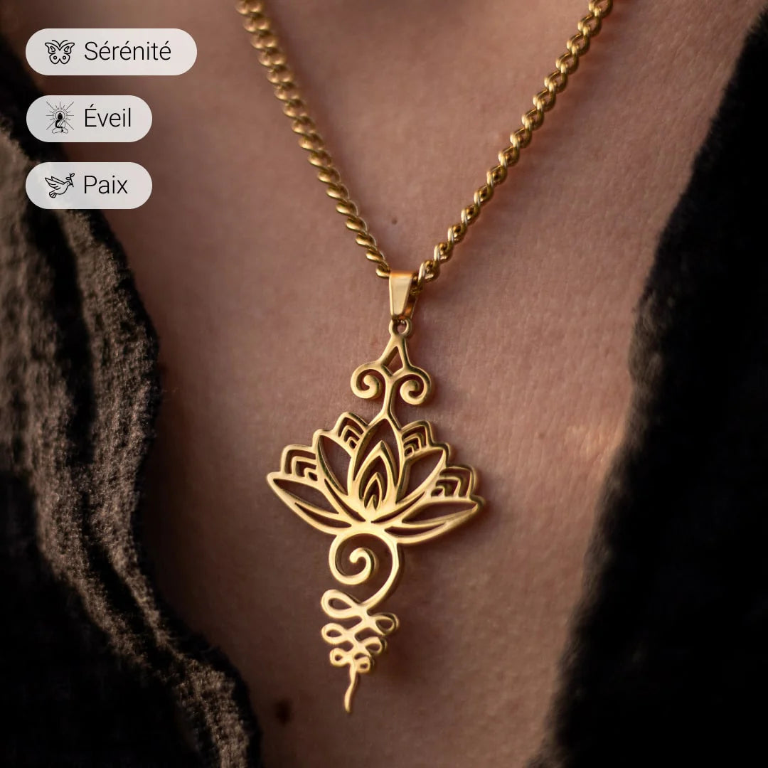 Collier Pendentif "Lotus Unalome"