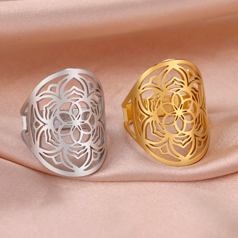 Bague Ajustable "Fleur de Mandala"