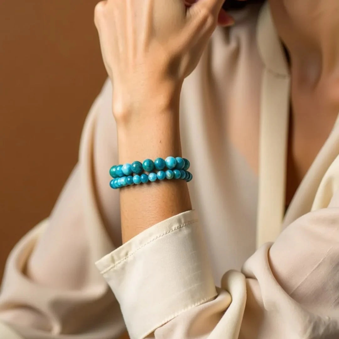 Bracelet "Océan Limpide" en Apatite Bleue