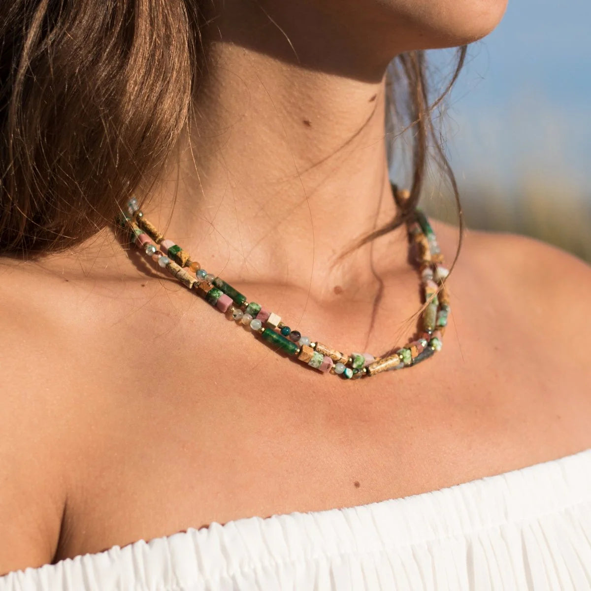 Collier "Âme Bohème" en Pierres Naturelles