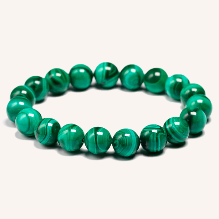 Bracelet "Spirales de Purification" en Malachite